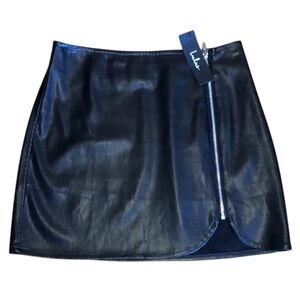 NWT LULU'S black faux leather miniskirt